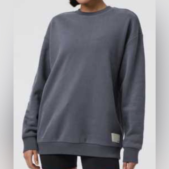 Vuori Tops - Vuori Restore Oversized Crew 2.0 Grey-Blue (Azure?) Nongender XS